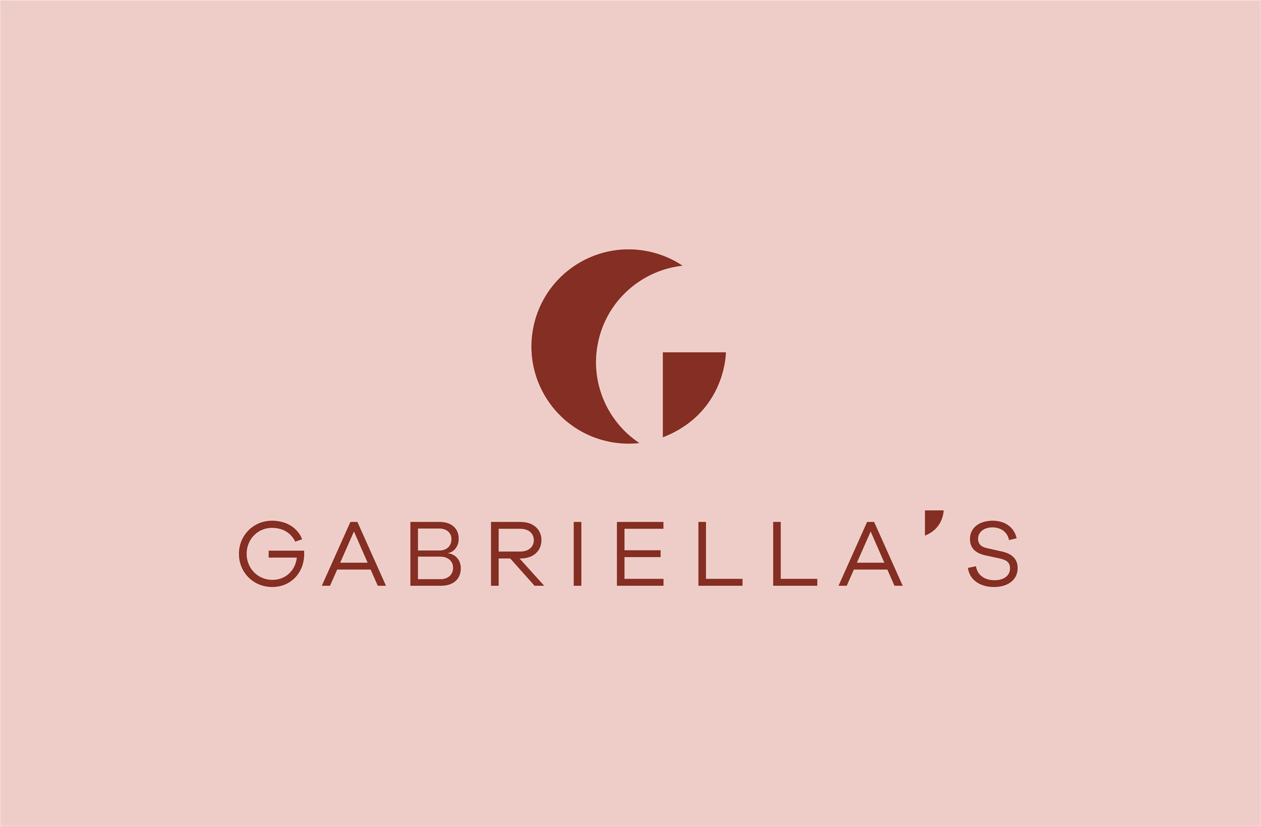 Gabriella's wordmark logo on a pink background