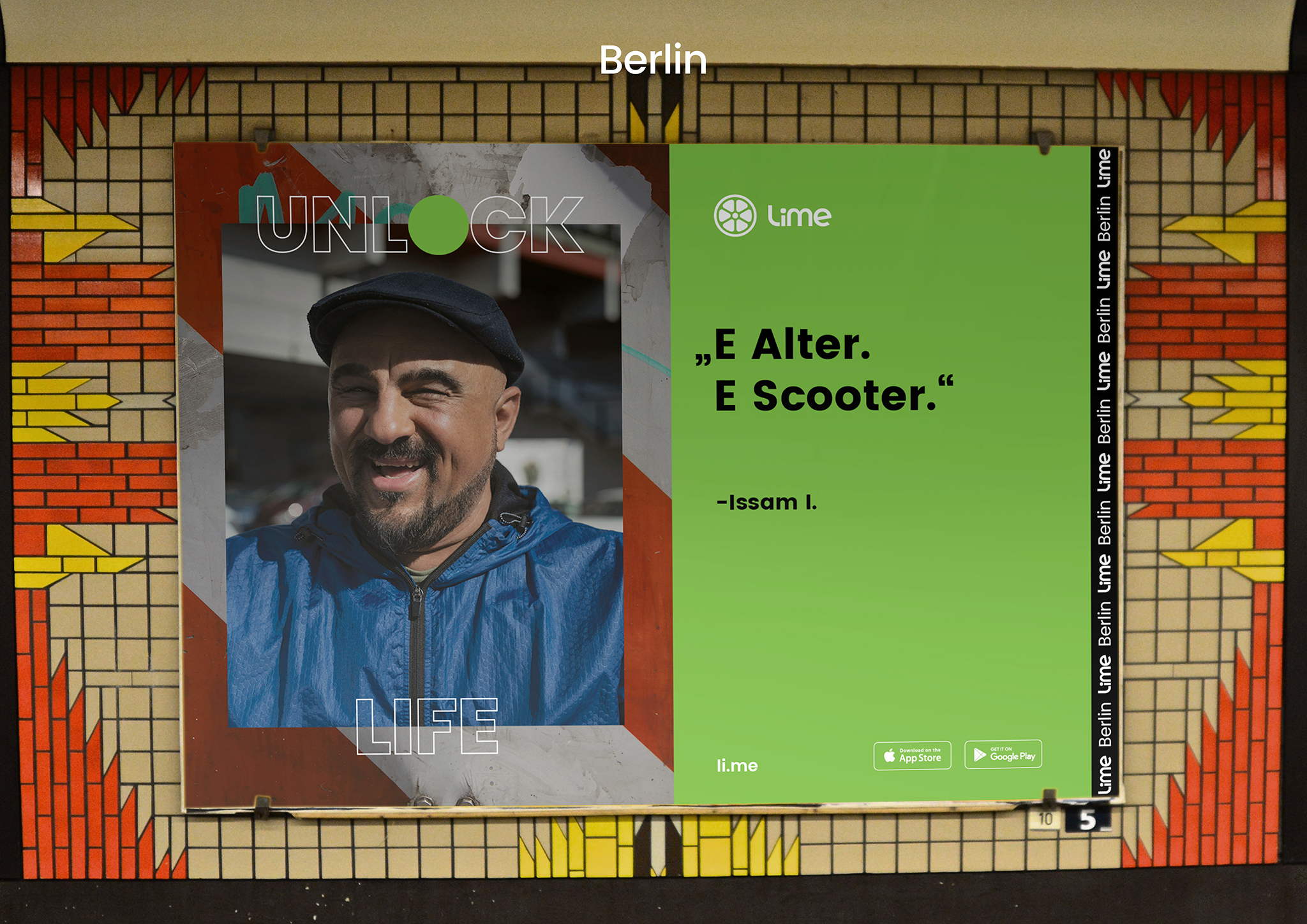 Unlock Life poster displayed on a billboard in Berlin