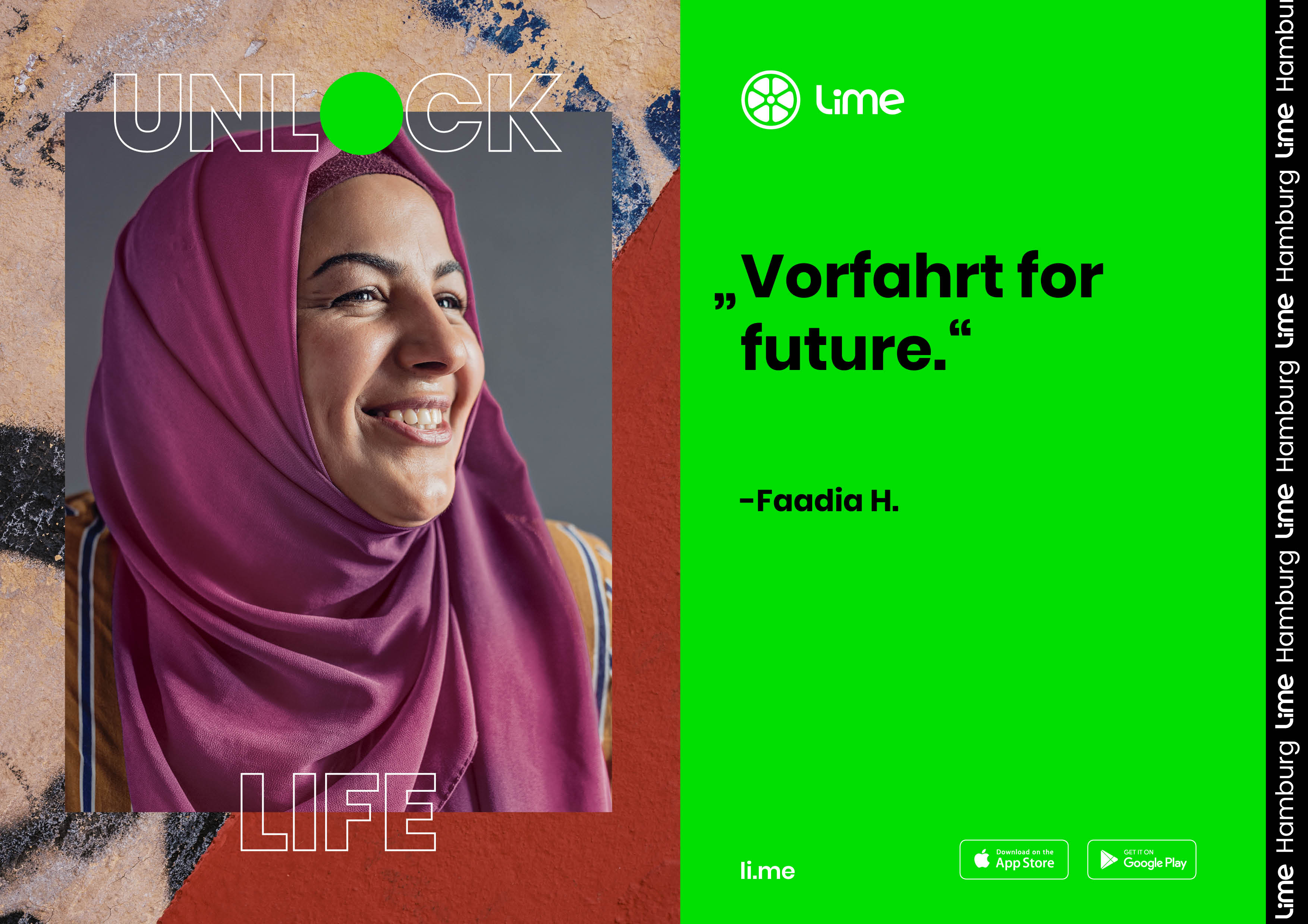 Unlock Life poster: 'Vorfahrt for future.' — Faadia H.