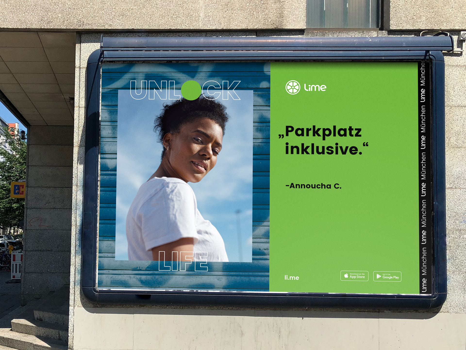 Unlock Life poster displayed on a street billboard