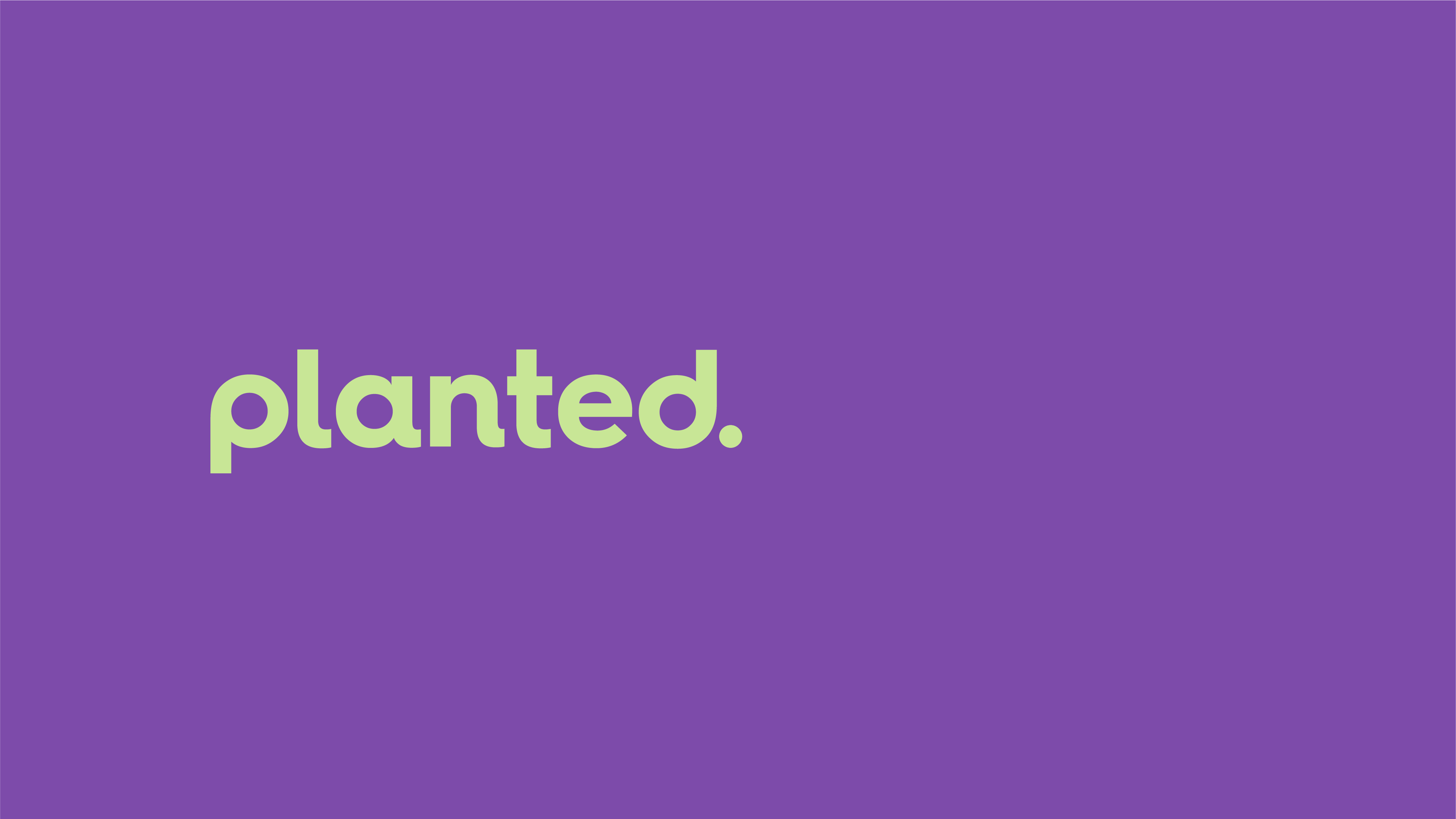 The 'planted.' logo on a purple background