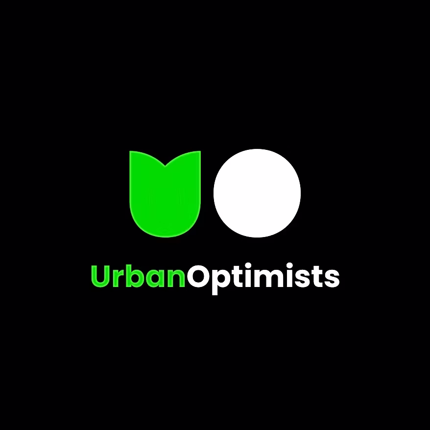 The Urban Optimists logo in green and white on black