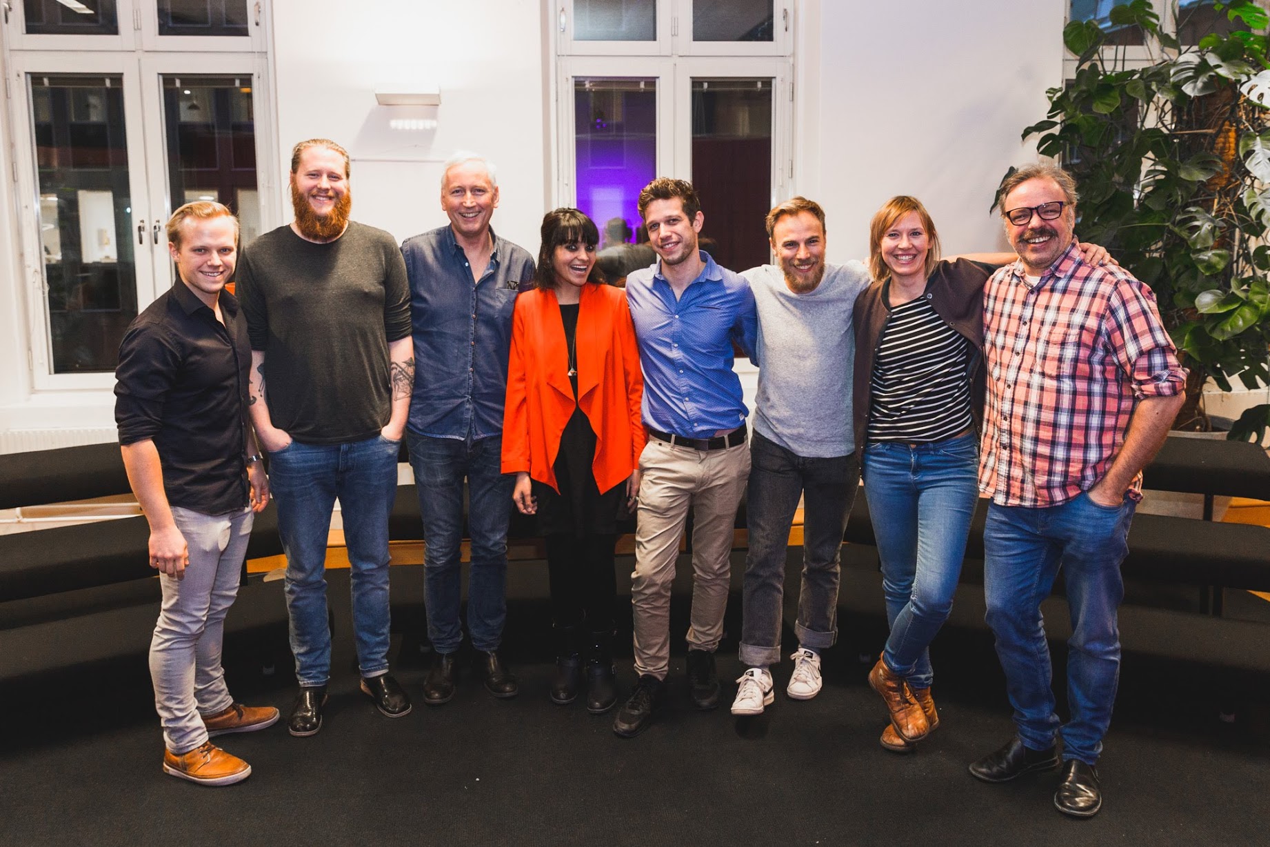 The Unbox team with the Propellerhead Software team after a workshop
